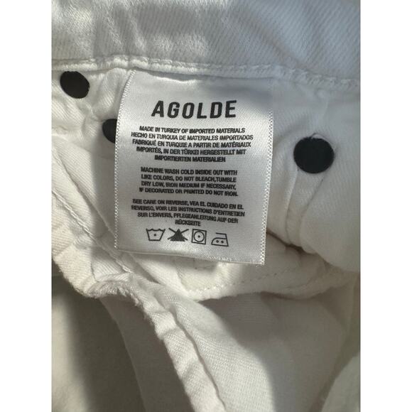 AGOLDE White High-Rise Straight Jeans – Size 26 Ankle Length Minimalist Classic - Picture 5 of 8